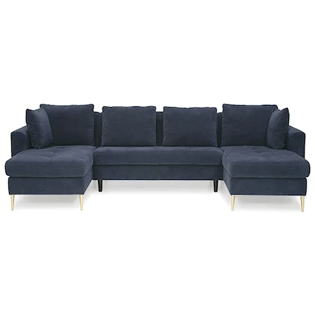 Contemporary 3-Piece Sectional with Two Chaises